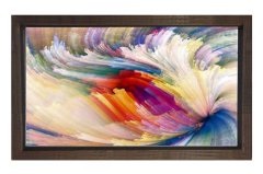 Soyut Reprodüksiyon Tablosu Kahverengi Ahşap - 40x60
