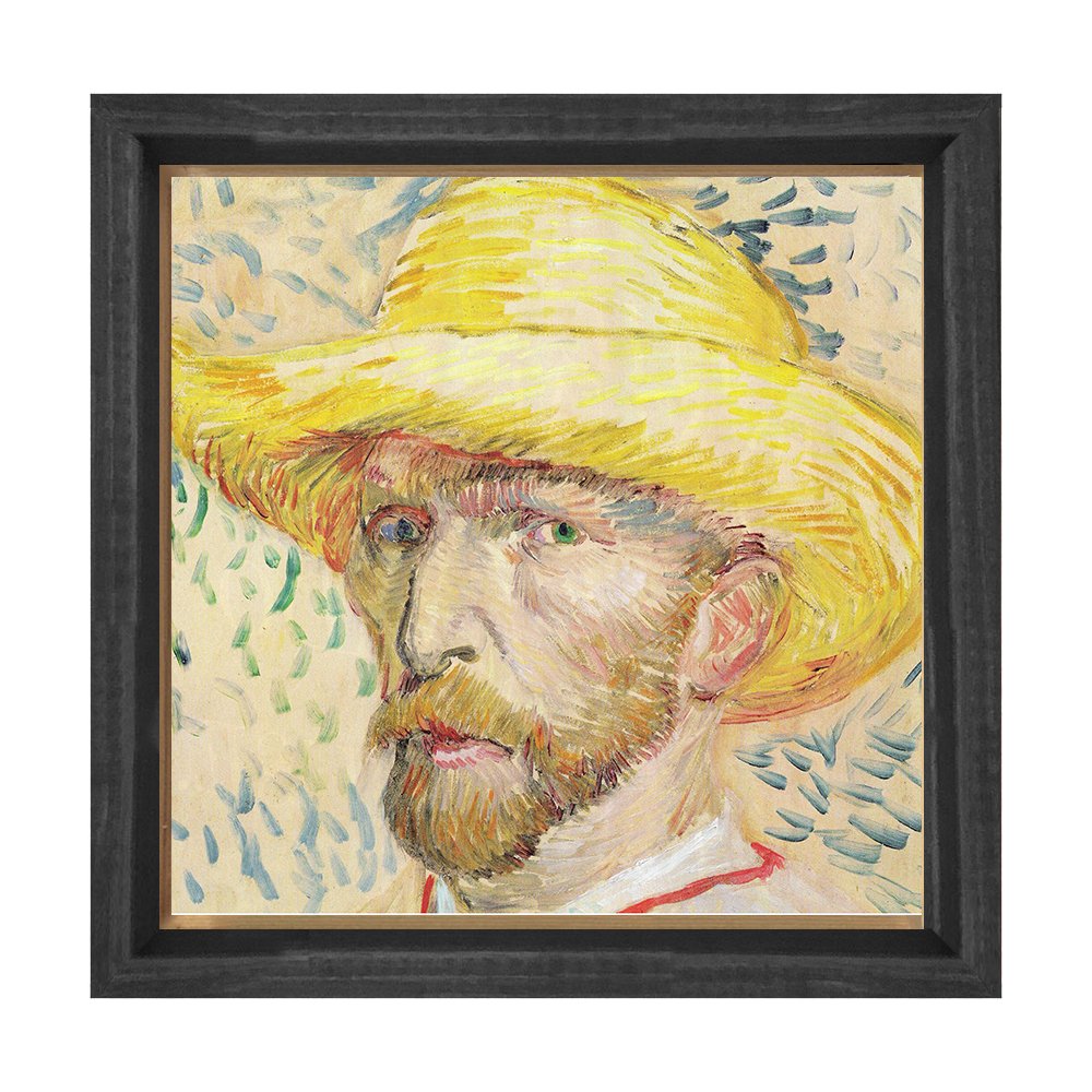 Van Gogh Portre Tablosu Siyah Ahşap Çerçeve - 50x50