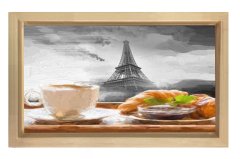 Eiffel Kulesi  Vektörel Tablosu Naturel Ahşap Çerçeve - 45x30