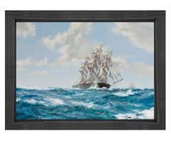 Montague Dawson-Gemi Tablosu Siyah Ahşap Çerçeve - 100x150