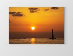 Güneş Batımı Ve Deniz Tablosu Çerçevesiz - 50x90