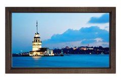 Kız Kulesi Tablosu Kahverengi Ahşap Çerçeve - 100x150