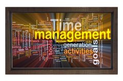 Time Management =Zaman Yönetimi Tablosu Kahverengi Ahşap Çerçeve - 70x100
