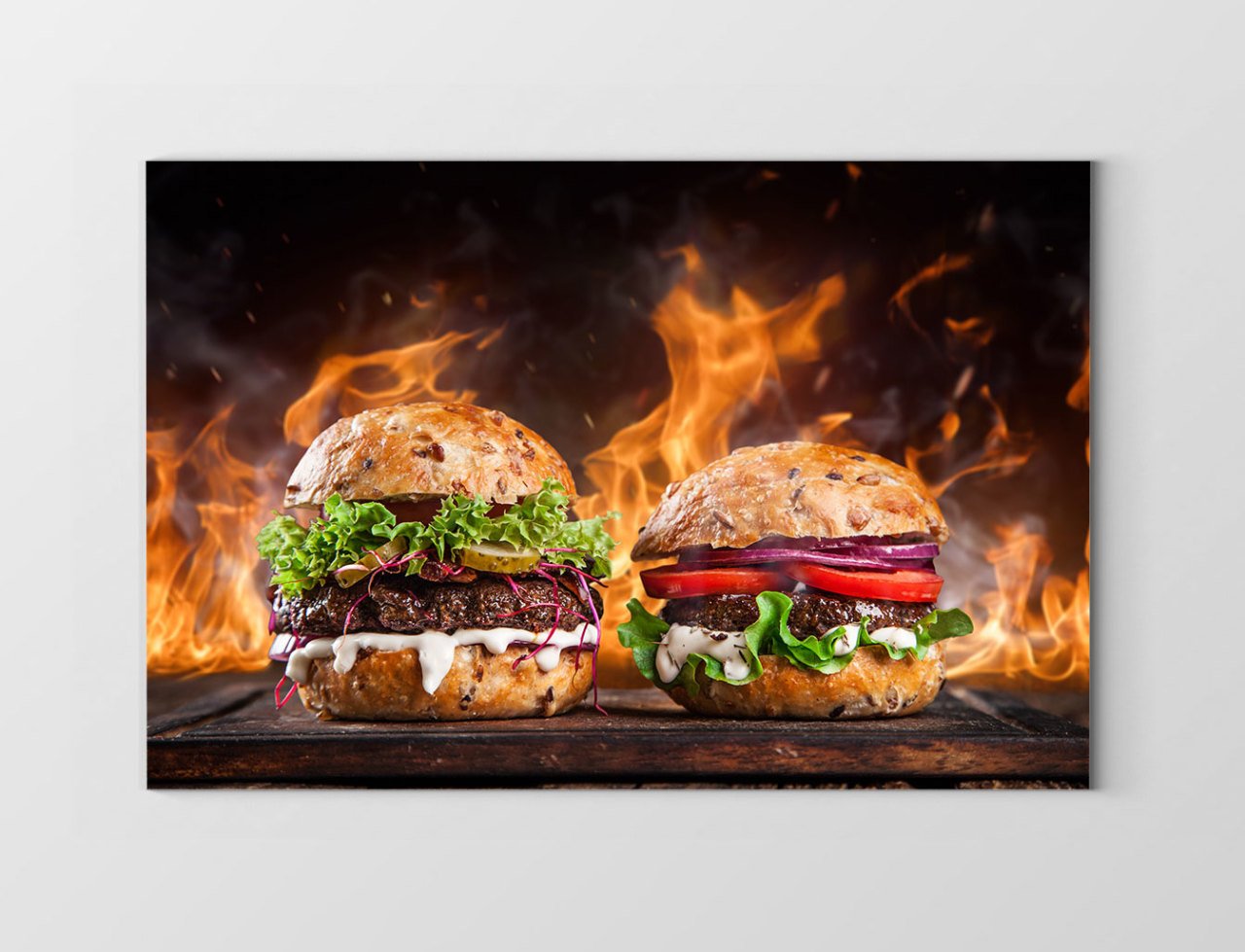 Hamburgerler Tablosu Çerçevesiz - 100x200