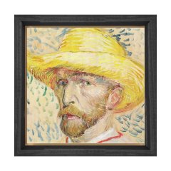 Van Gogh Portre Tablosu Siyah Ahşap Çerçeve - 90x90