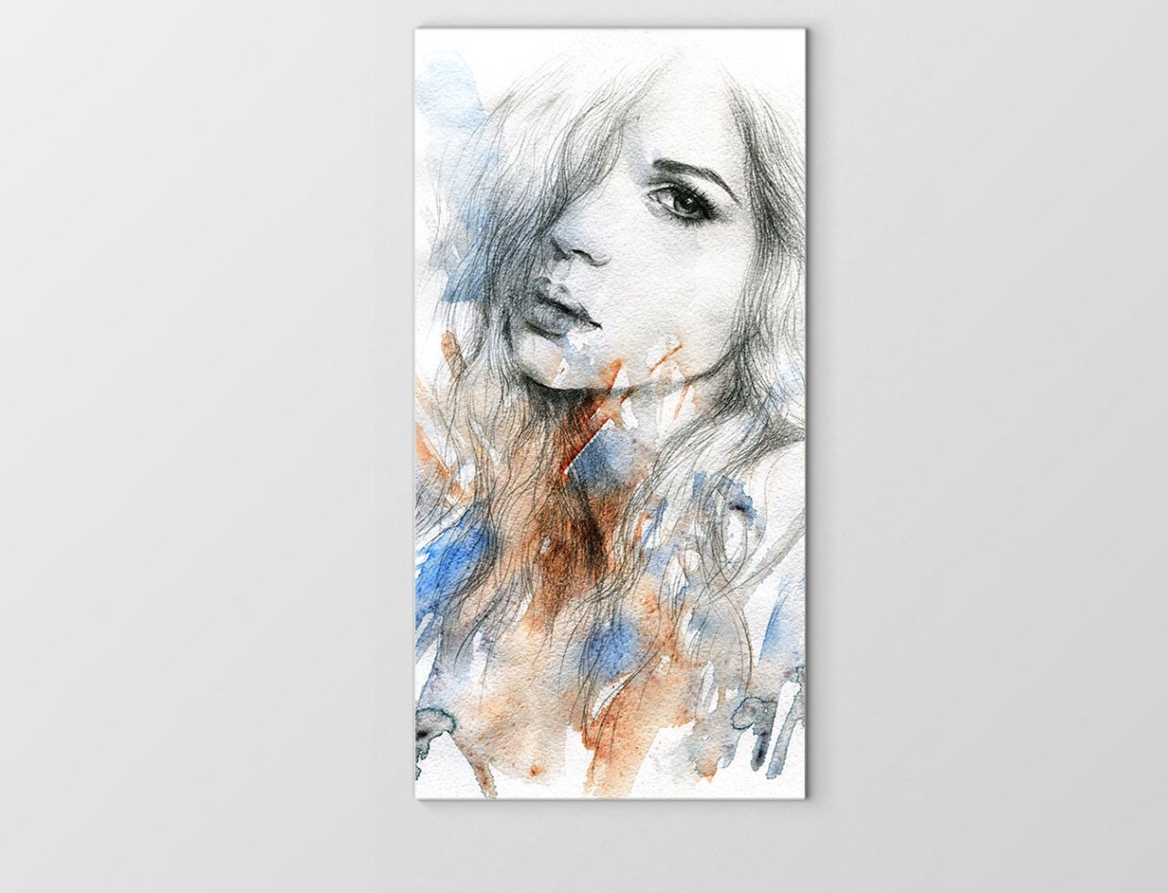 Kadın Yüzü Tablosu Çerçevesiz - 50x90