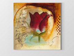 Dekoratif Gül Çiçek Tablosu Çerçevesiz - 50x50