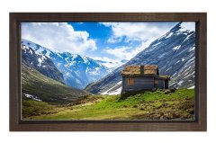Dağ Manzarası Tablosu Kahverengi Ahşap - 40x60