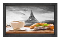 Eiffel Kulesi  Vektörel Tablosu Siyah Ahşap Çerçeve - 100x150