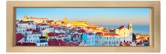Deniz Manzarası Tablosu Naturel Ahşap Çerçeve - 120x40