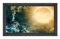 Ay Işığı Ve Gökyüzü Tablosu Siyah Ahşap Çerçeve - 100x200