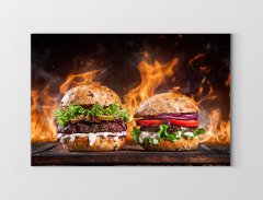Hamburgerler Tablosu Çerçevesiz - 50x90