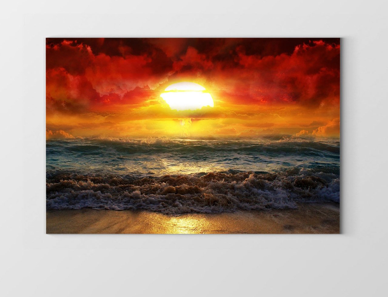 Güneşin Batımı Ve Deniz Tablosu Çerçevesiz - 45x30