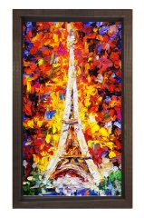 Eiffel Kulesi Paris Tablosu Kahverengi Ahşap - 45x30