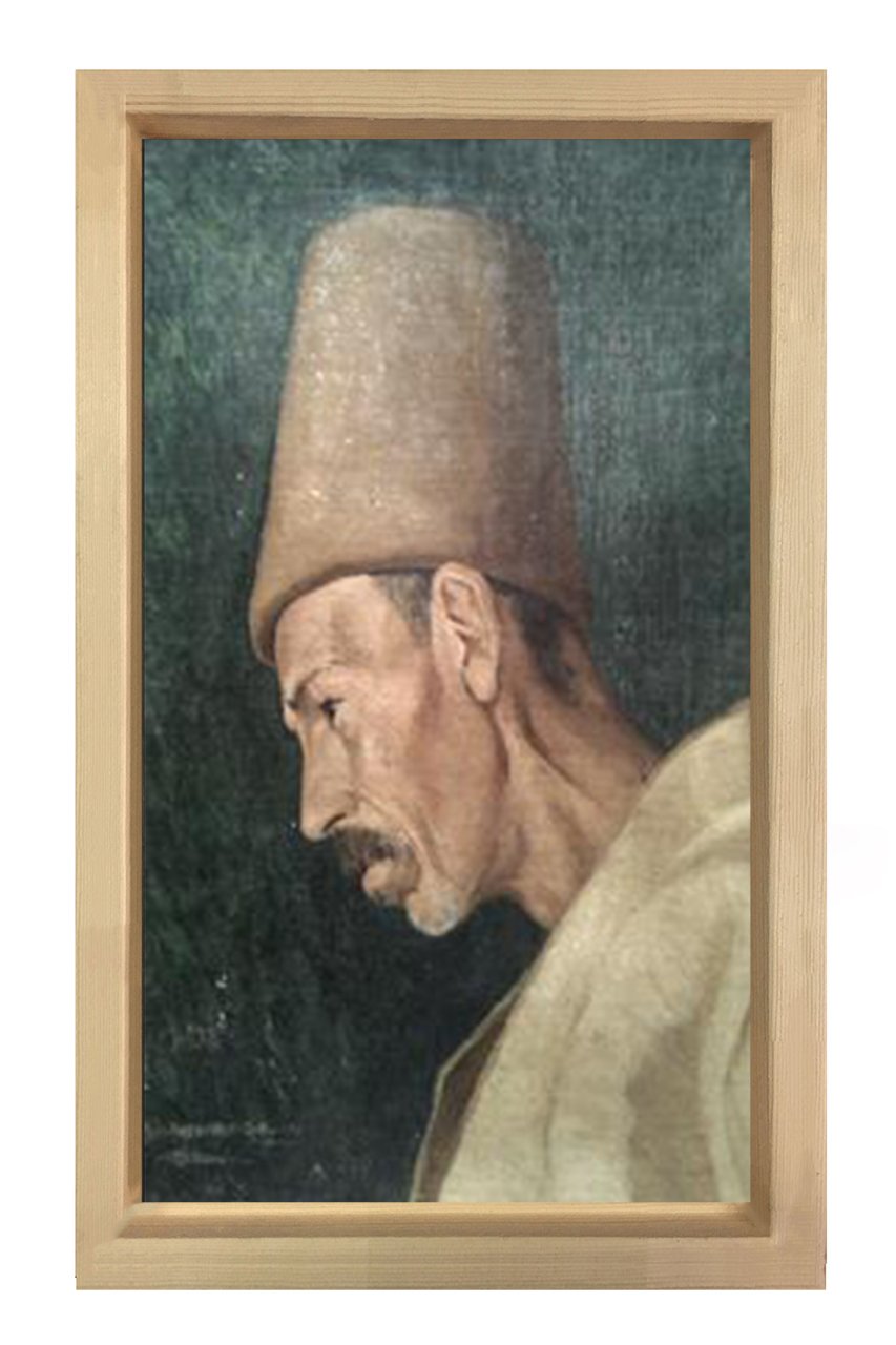 Kökenoğlu Rıza Efendi Tablosu Naturel Ahşap Çerçeve - 100x150