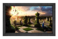Satranç Bahçesi Tablosu Siyah Ahşap Çerçeve - 45x30