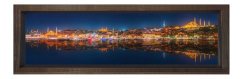 İstanbul  Gece Tablosu Kahverengi Ahşap Çerçeve - 200x70