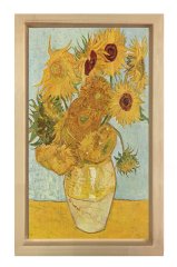 Ayçiçekleri Tablosu Naturel Ahşap Çerçeve - 40x60