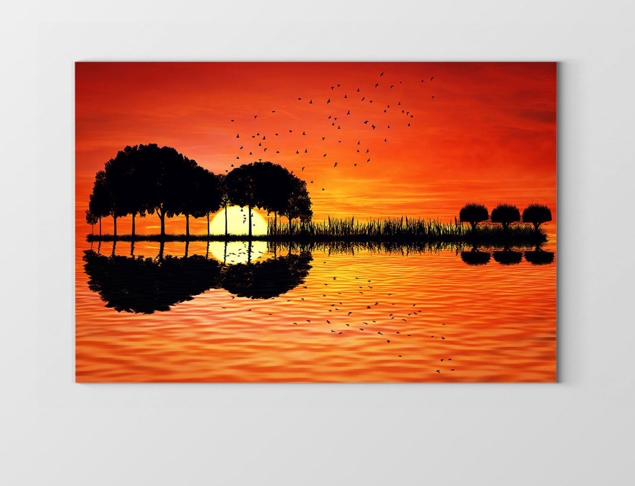 İlginç Gitar Manzara Tablosu Çerçevesiz - 100x150