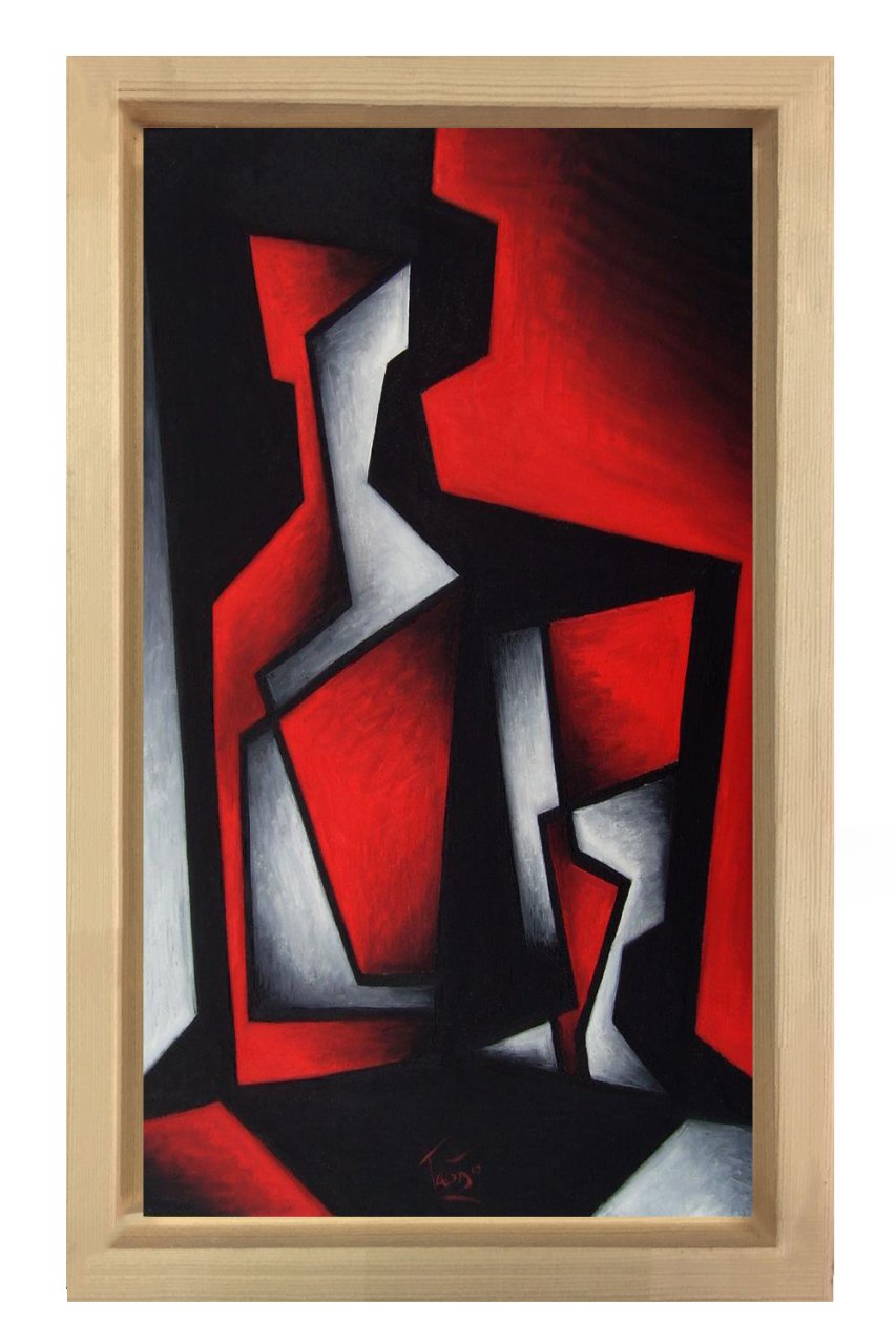 Soyut Reprodüksiyon Tablosu Naturel Ahşap - 100x150