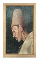 Kökenoğlu Rıza Efendi Tablosu Naturel Ahşap Çerçeve - 50x70