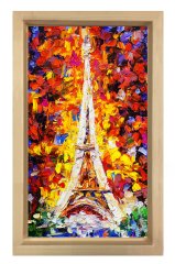 Eiffel Kulesi Paris Tablosu Naturel Ahşap - 100x200