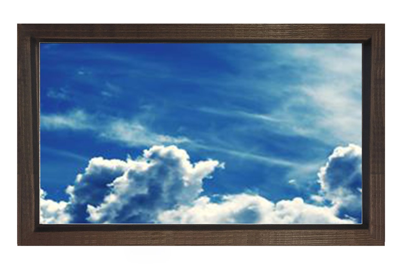 Bulutlar Tablosu Kahverengi Ahşap Çerçeve - 100x200
