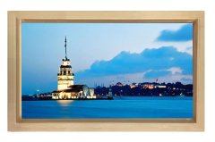 Kız Kulesi Tablosu Naturel Ahşap Çerçeve - 45x30