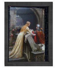 Şovalye ve Prenses tablosu Siyah Ahşap Çerçeve - 40x60