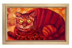 Vektörel Tablosu Naturel Ahşap Çerçeve - 50x90