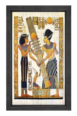 Mısır Papürüsü Tablosu Siyah Ahşap Çerçeve - 50x70