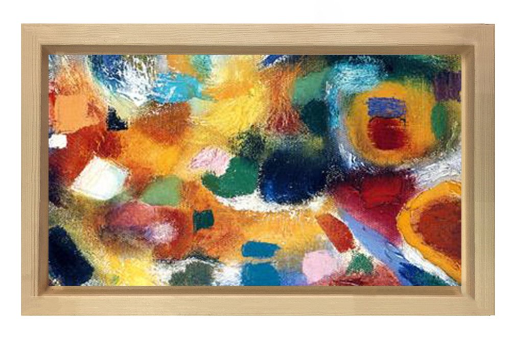 Soyut Renkler  Tablosu Naturel Ahşap - 40x60