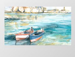 Kayıklar Ve Deniz Reprçdiksiyon Tablosu Çerçevesiz - 100x150