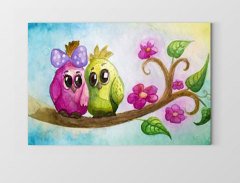 Minik Kuşcuklar Tablosu Çerçevesiz - 50x70