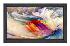 Soyut Reprodüksiyon Tablosu Siyah Ahşap - 70x100