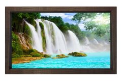 Şelaleler Manzarası  Tablosu Kahverengi Ahşap Çerçeve - 45x30