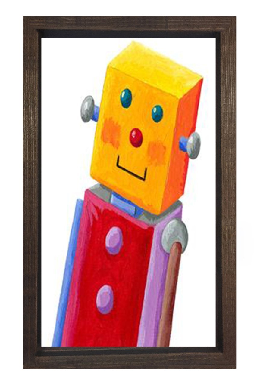 Robot Tablosu Kahverengi Ahşap Çerçeve - 50x70