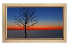 Şafak Çizgisi Ve Manzara Tablosu Naturel Ahşap Çerçeve - 50x70