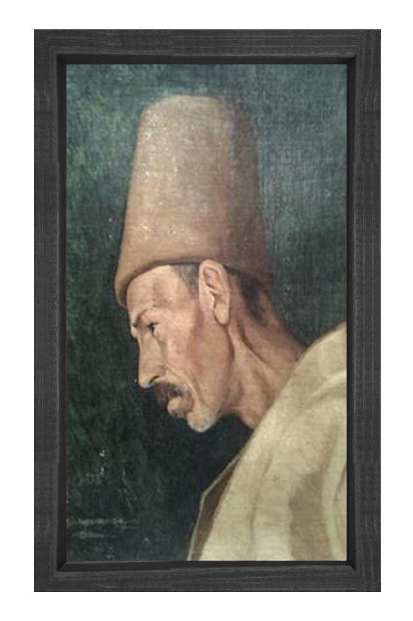 Kökenoğlu Rıza Efendi Tablosu Siyah Ahşap Çerçeve - 50x70