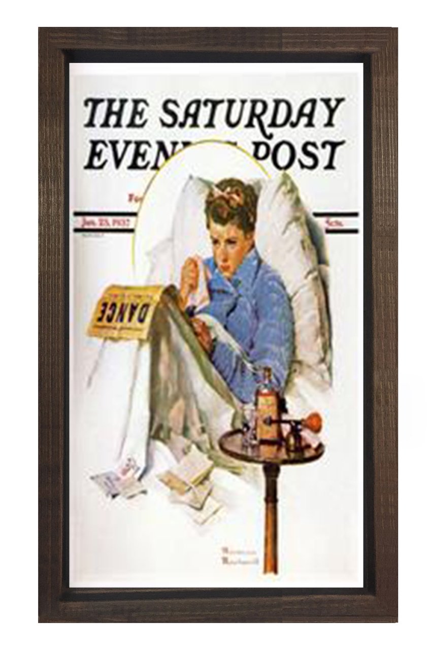 Vintage Gazete Kapağı Tablosu Kahverengi Ahşap Çerçeve - 40x60