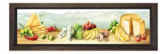 Peynir Masası Tablosu Kahverengi Ahşap Çerçeve - 150x50