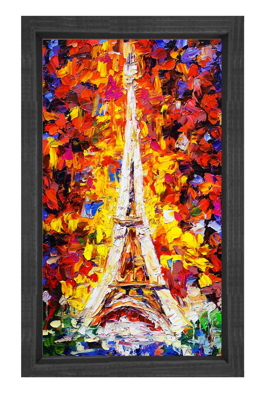 Eiffel Kulesi Paris Tablosu Siyah Ahşap - 100x200
