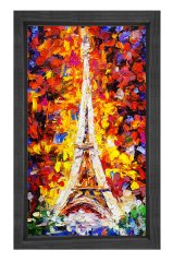 Eiffel Kulesi Paris Tablosu Siyah Ahşap - 100x200