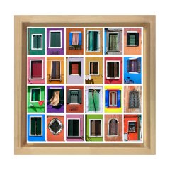 Pencereler Naturel Ahşap Çerçeve - 100x150