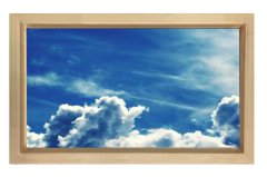 Bulutlar Tablosu Naturel Ahşap Çerçeve - 45x30