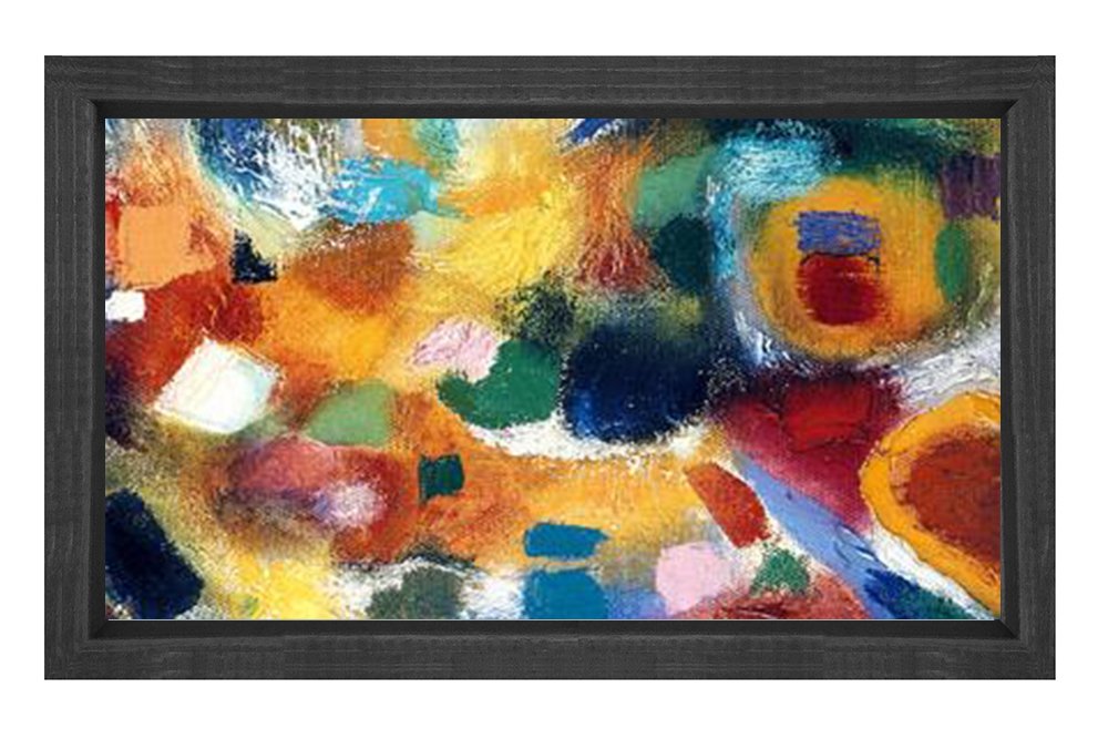 Soyut Renkler  Tablosu Siyah Ahşap - 45x30