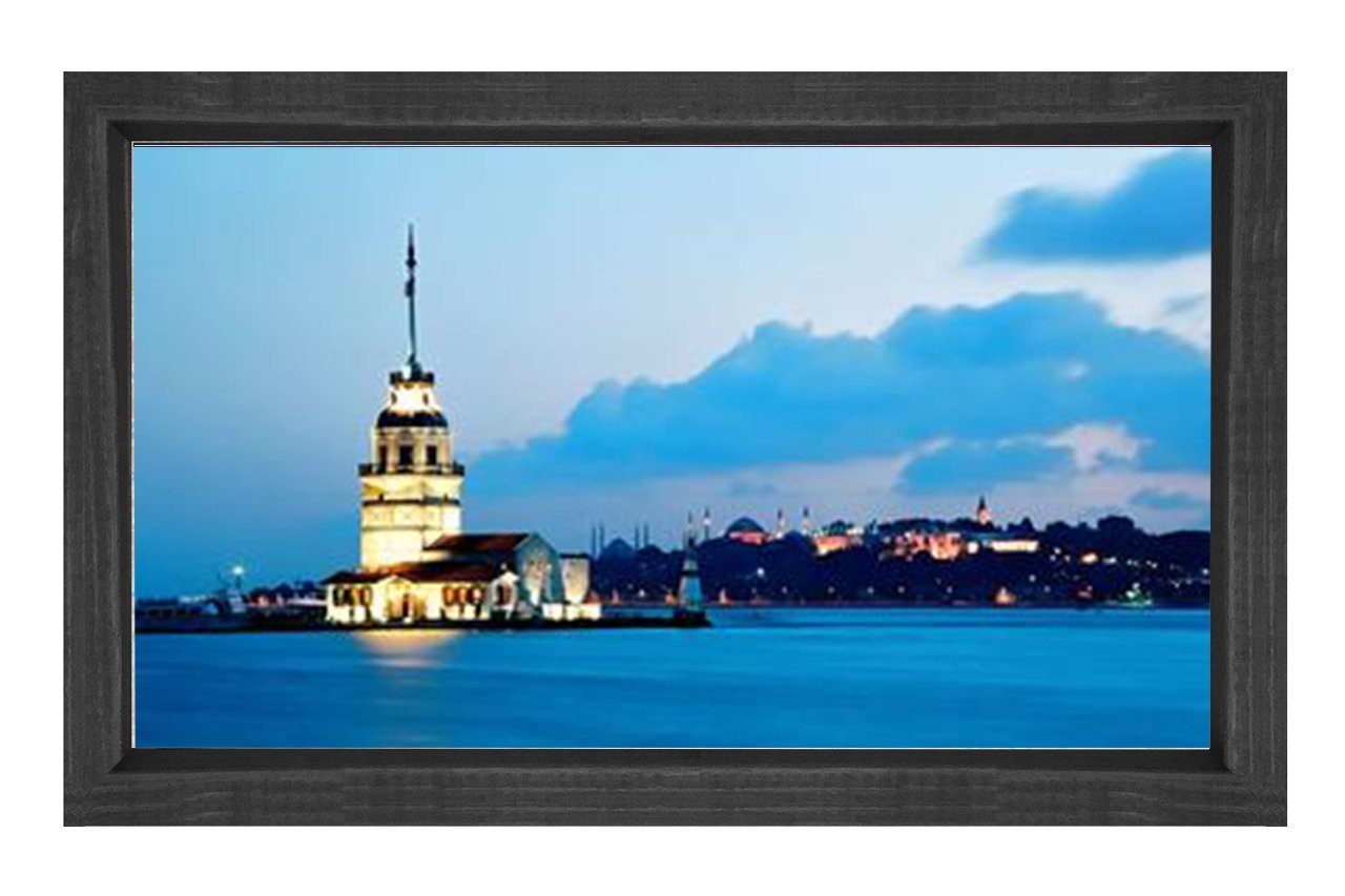 Kız Kulesi Tablosu Siyah Ahşap Çerçeve - 70x100
