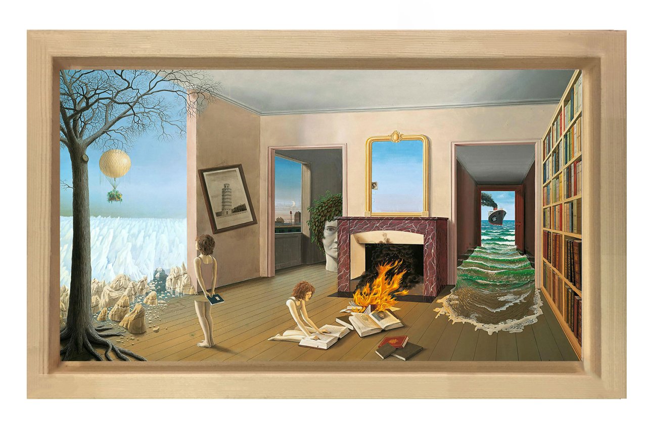 Entre les Trous de la Memoire Naturel Ahşap Çerçeve - 50x70