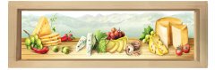 Peynir Masası Tablosu Naturel Ahşap Çerçeve - 150x50
