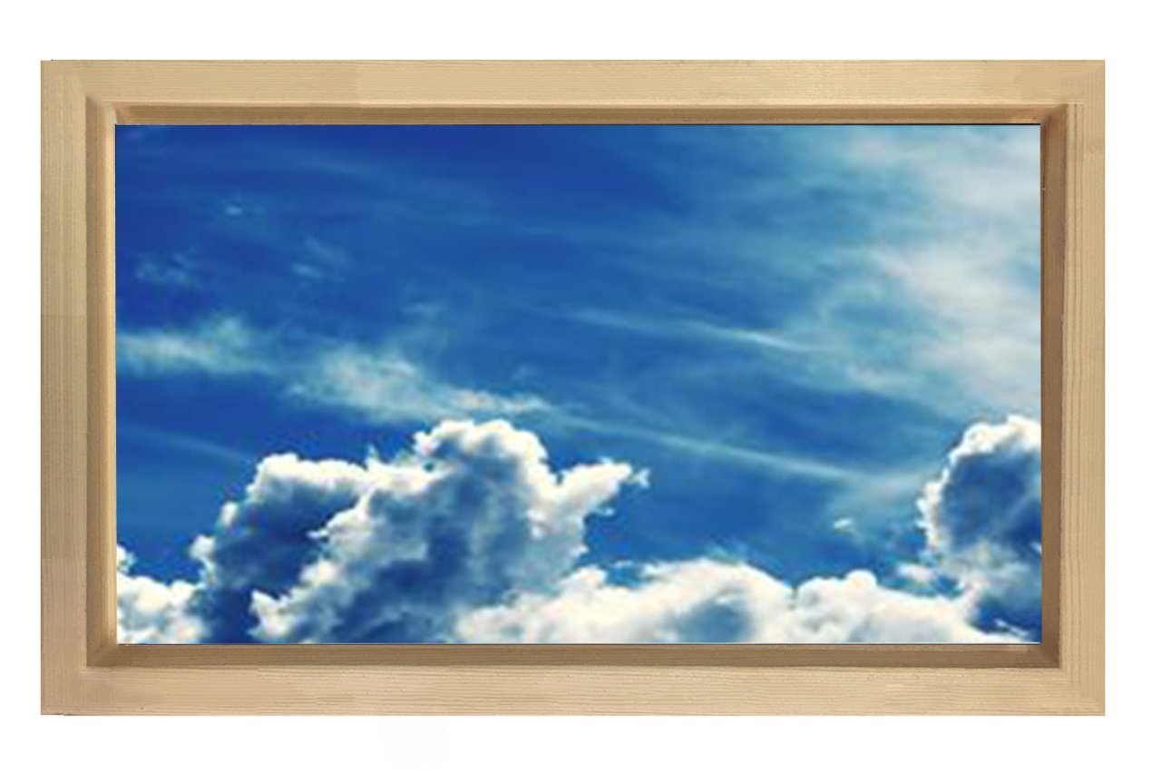 Bulutlar Tablosu Naturel Ahşap Çerçeve - 70x100
